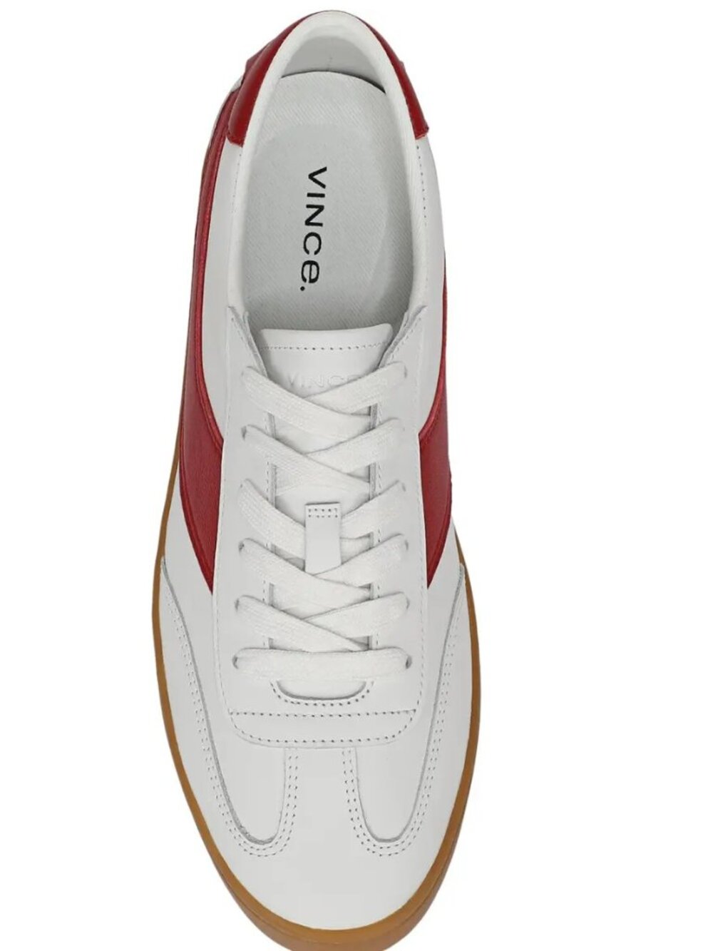 Vince Korrin Leather Sneakers- White/ Red- Women's Size 8- New in Box - Picture 8 of 16